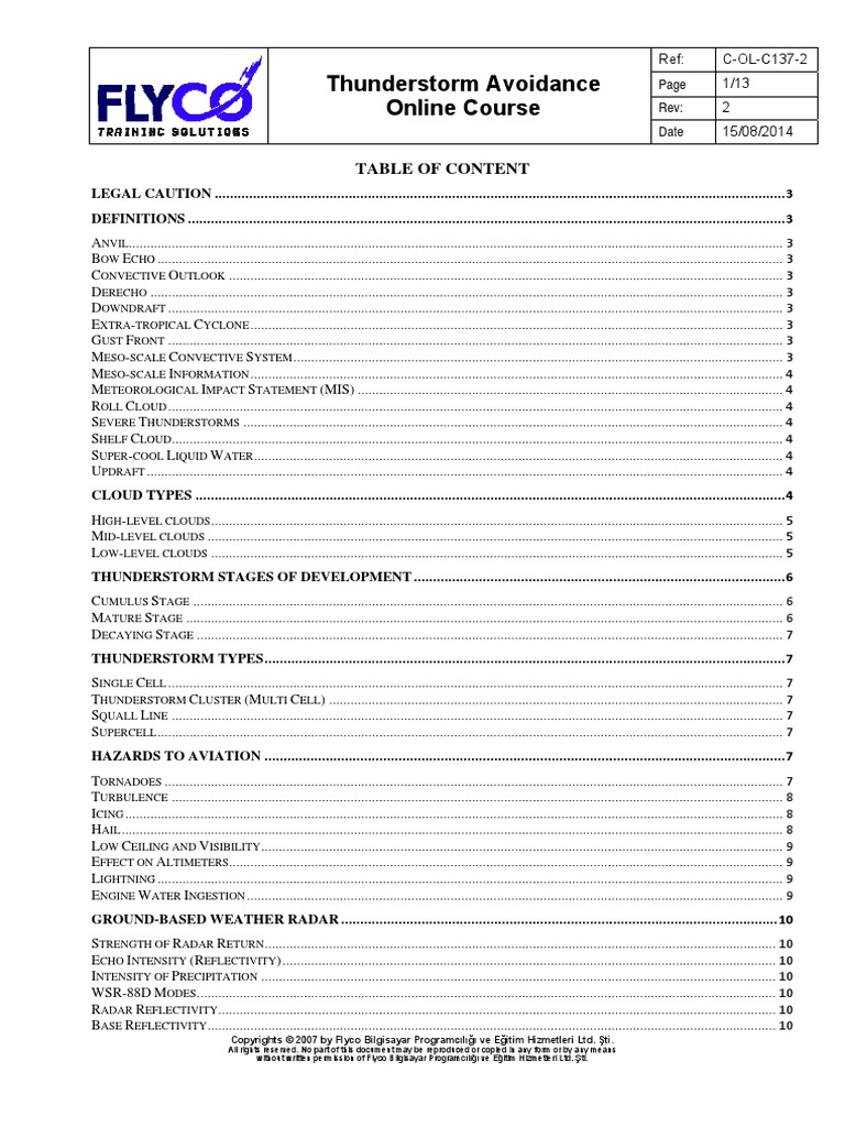 Thunderstorm Avoidance Pdf Cloud Thunderstorm