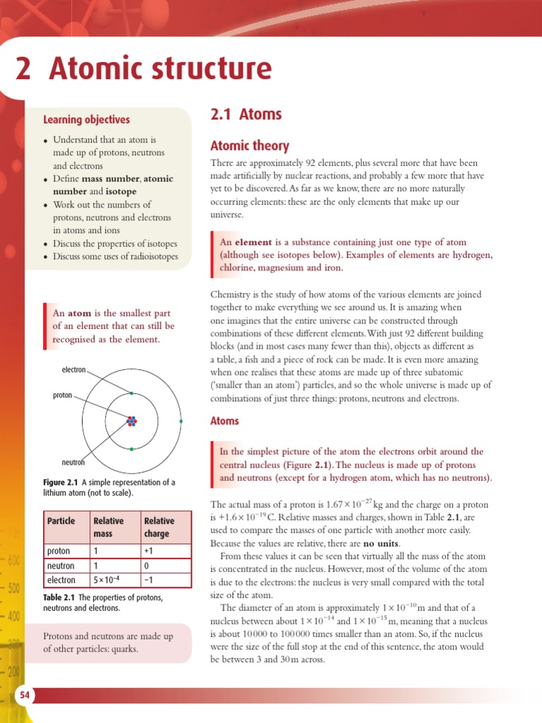 CUP IBChemistry c02 It Atomic Structure | PDF | Emission Spectrum | Proton