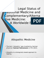 Legal Status of Traditional Medicine and Alternative Medicine