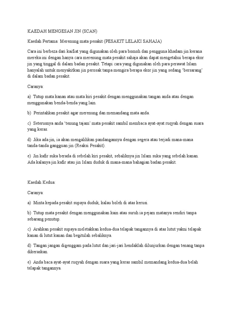 Kaedah Mengesan Jin Pdf