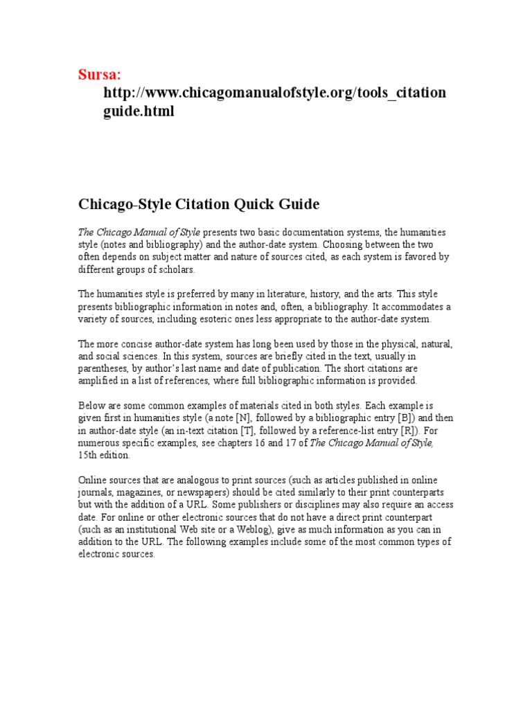 Chicago Style Of Citation Citation Publications