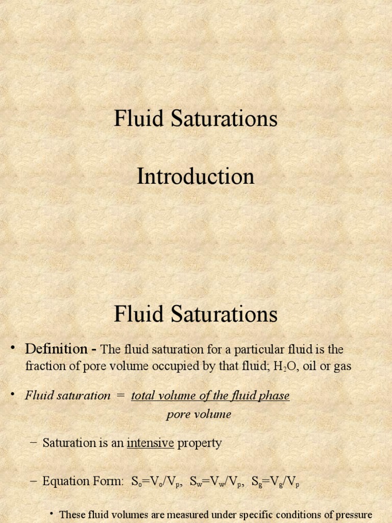 Fluid Saturation PDF Petroleum Reservoir Petroleum