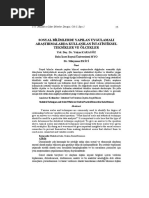 Sosyal Bilimlerde Yapılan Uygulamalı Araştırmalarda Kullanılan İstatistiksel Teknikler Ve Ölçekler