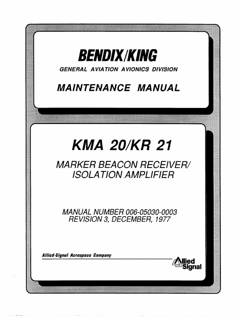 KMA 20 Mant. Manual | PDF | Detector (Radio) | Amplifier