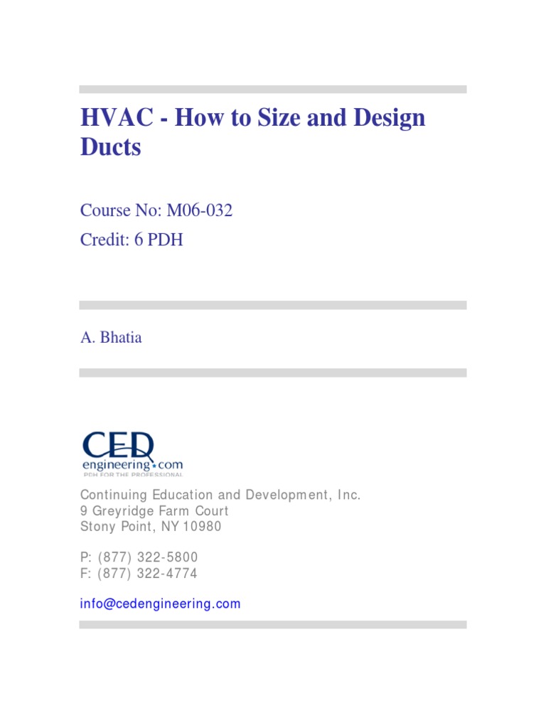 HVAC Duct Design and Sizing Guide | PDF | Duct (Flow) | Pressure
