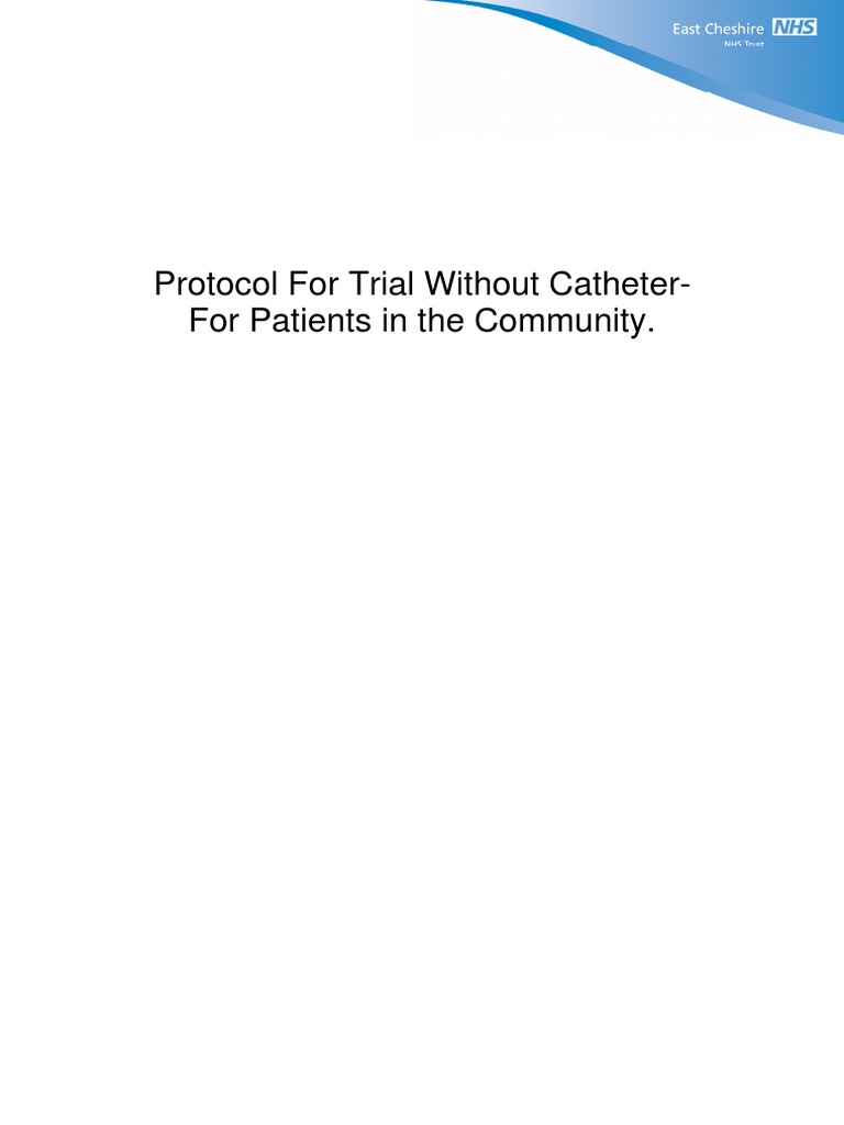 Trial Without Catheter TWOC Protocol 1991 PDF Urinary Incontinence Urology