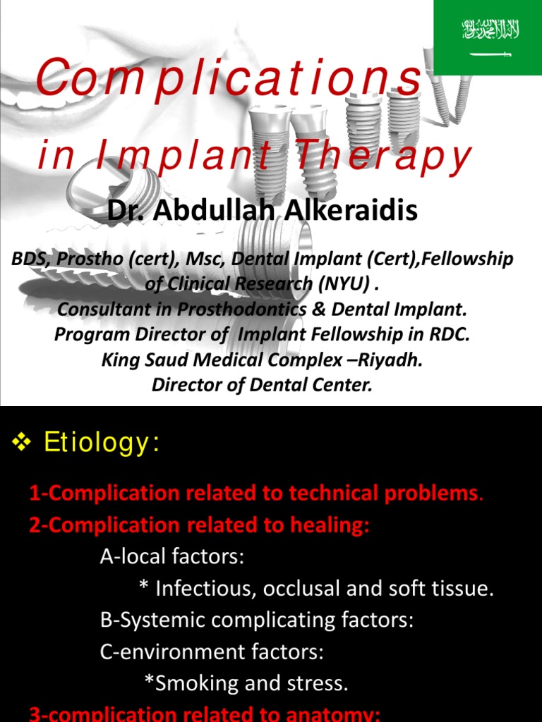 Complications in Implant Therapy | PDF | Dental Implant | Nerve