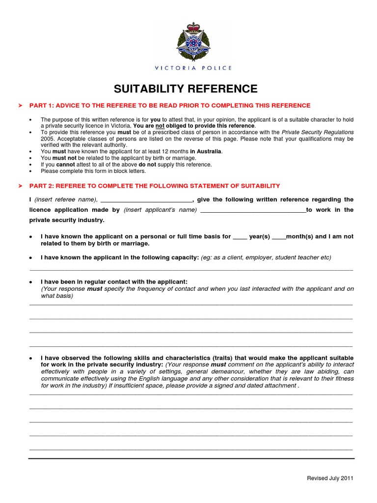 Suitability Reference 2011 | PDF | Justice Of The Peace | Lawyer
