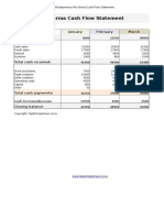 Pro Forma Cash Flow Statement