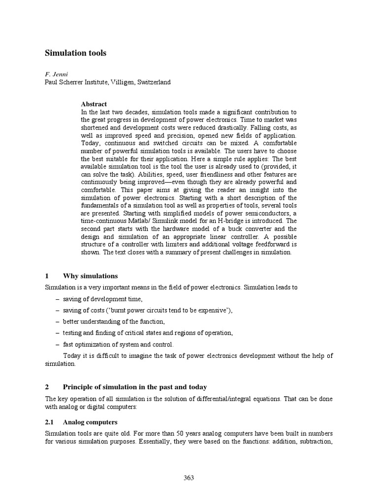 Power Electronics Simulation Tools Guide | PDF | Field Effect ...