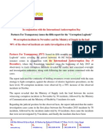 In conjunction with the International Anticorruption Day Partners For Transparency issues the fifth report for the "Corruption Logbook"