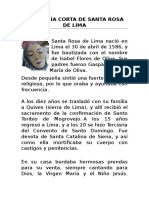 Biografía Corta de Santa Rosa de Lima