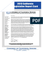 2013 Report Card - CA Legislature - CA Congress of Seniors