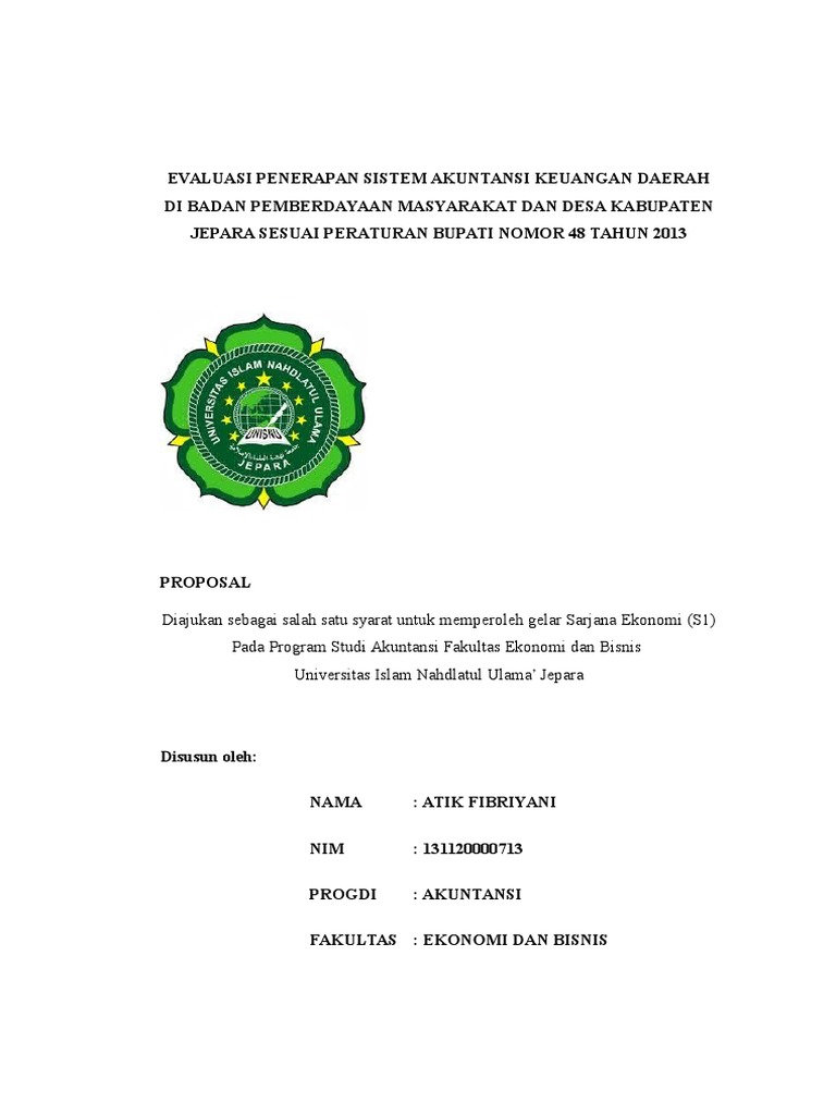 Proposal Skripsi Akuntansi