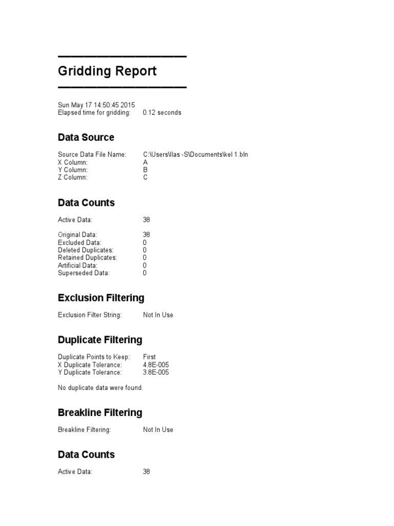 Gridding Report and Statistical Analysis | PDF | Games & Activities ...