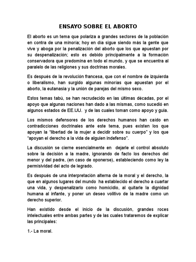 Ensayo Sobre El Aborto