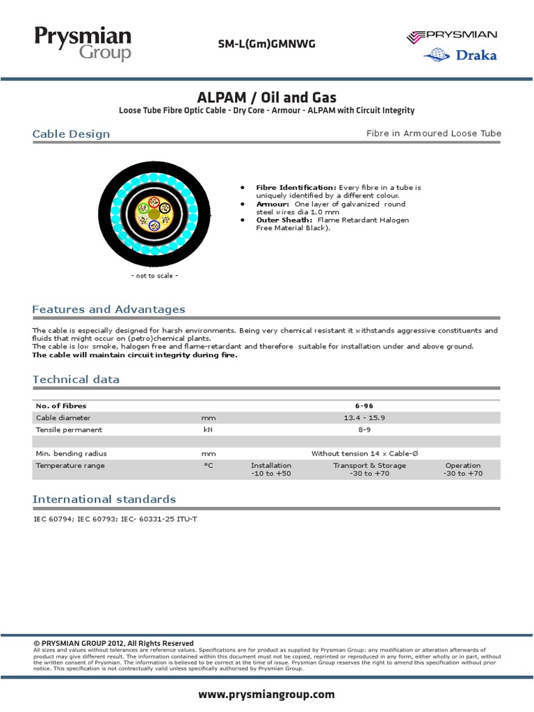 ALPAM Draka | PDF | Optical Fiber | Mechanical Engineering