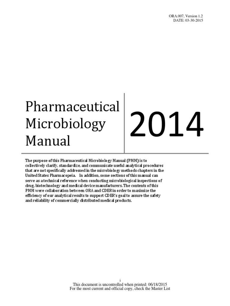 UCM397228 Pharmaceutical Microbiology Manual PDF Sterilization (Microbiology) Colony