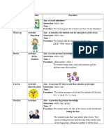 Stages of The Lesson Activities Procedure