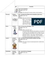 Stages of The Lesson Activities Procedure