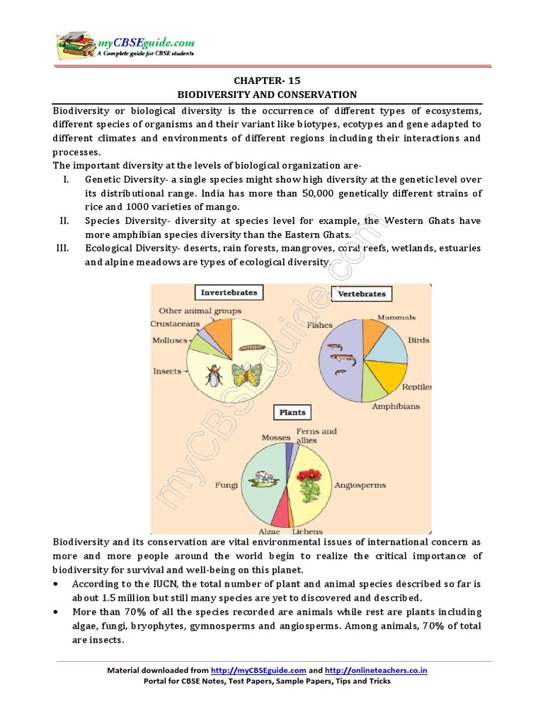 Biodiversity and Conservation Overview | PDF | Biodiversity ...