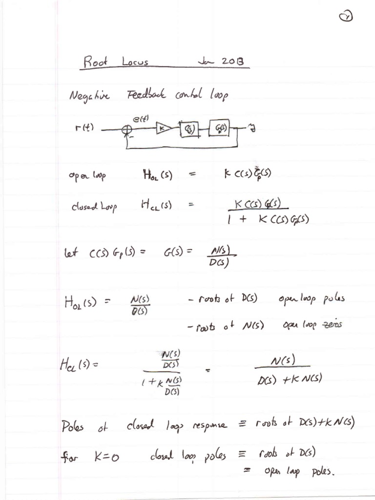 Root Locus Notes | PDF | Teaching Methods & Materials