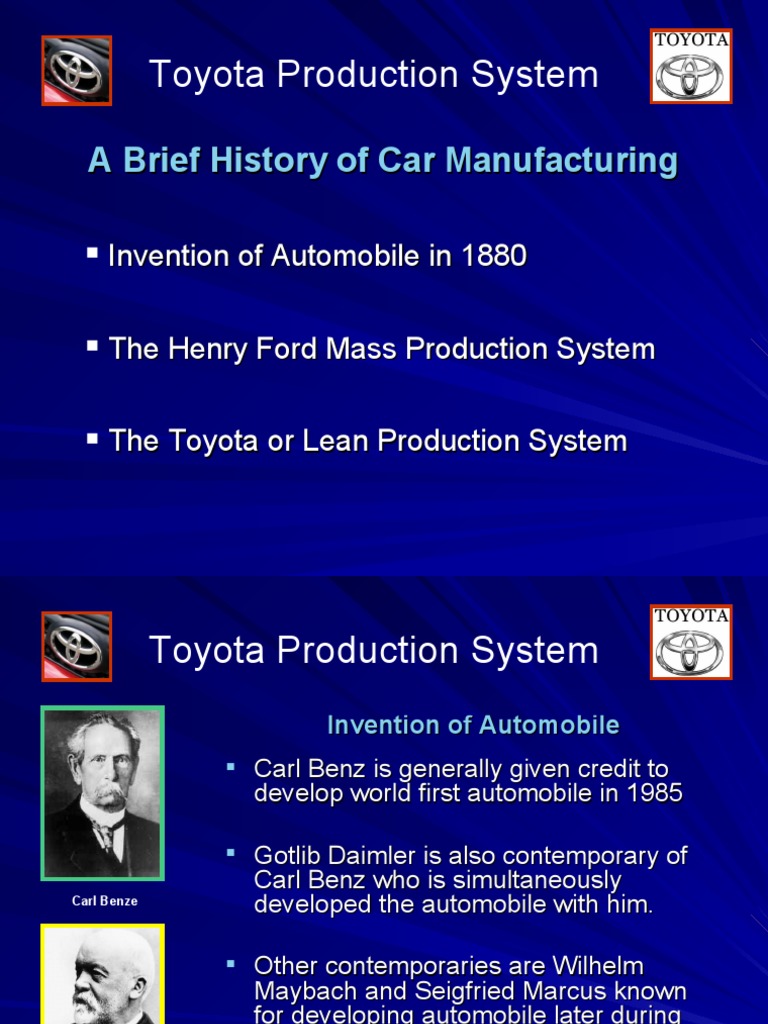 Toyota Production System: A Brief History of Car Manufacturing | PDF ...