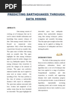 Download Predicting Earthquakes Through Data Mining by ARVIND SN29423175 doc pdf
