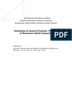 Estimation of Control Premium The Case of Romanian Listed Companies