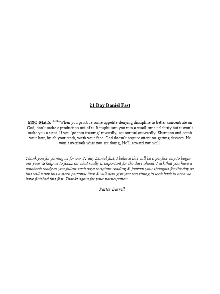 21-Day Daniel Fast Journal Guide | PDF | Religious Belief And Doctrine ...