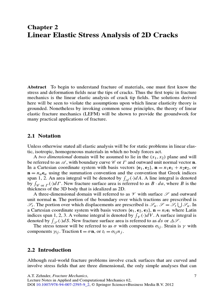 Linear Elastic Stress Analysis | PDF | Fracture Mechanics | Linear ...