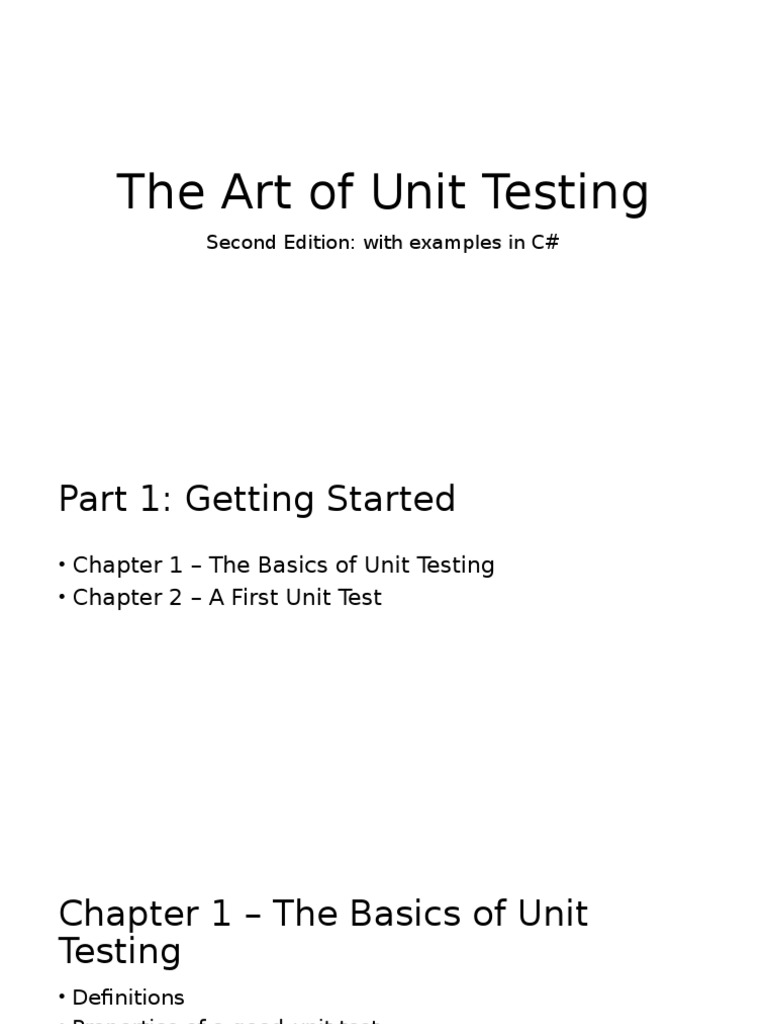 The Art of Unit Testing PDF Test Driven Development Unit Testing
