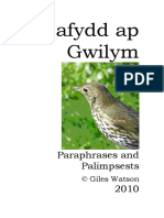 Dafydd Ap Gwilym: Paraphrases and Palimpsests