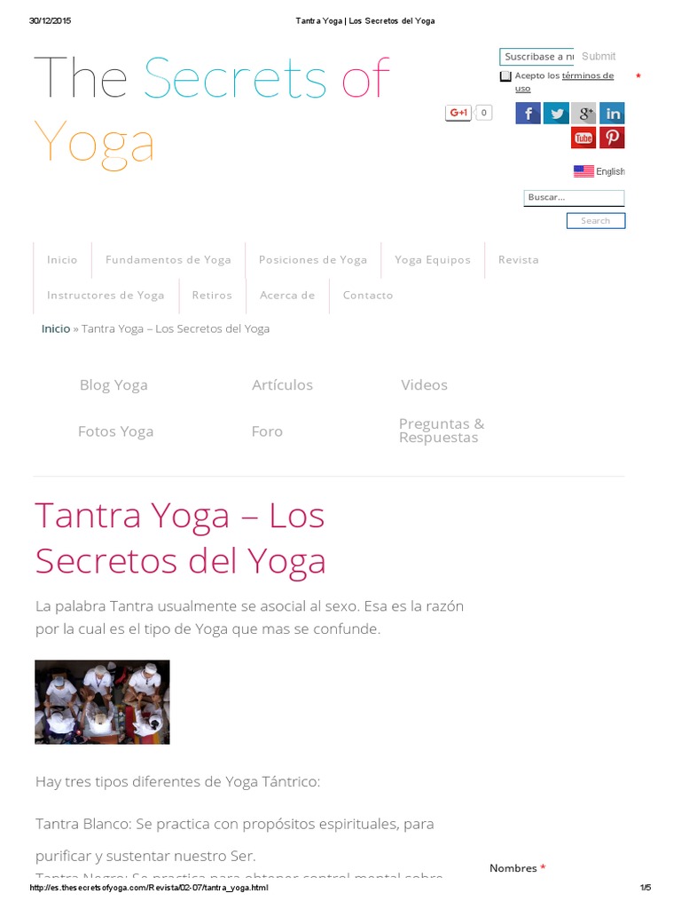 Tantra Yoga - Los Secretos Del Yoga | PDF | Yoga | Tantra