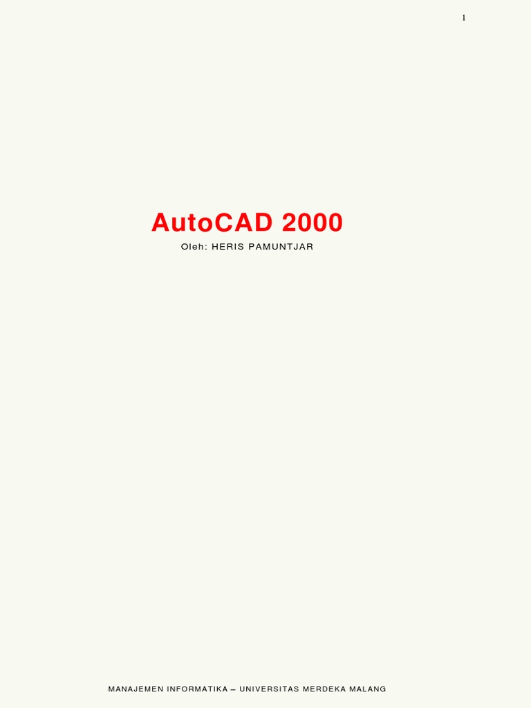 Materi AutoCAD 2000 | PDF | Metode & Bahan Ajar | Teknologi & Rekayasa