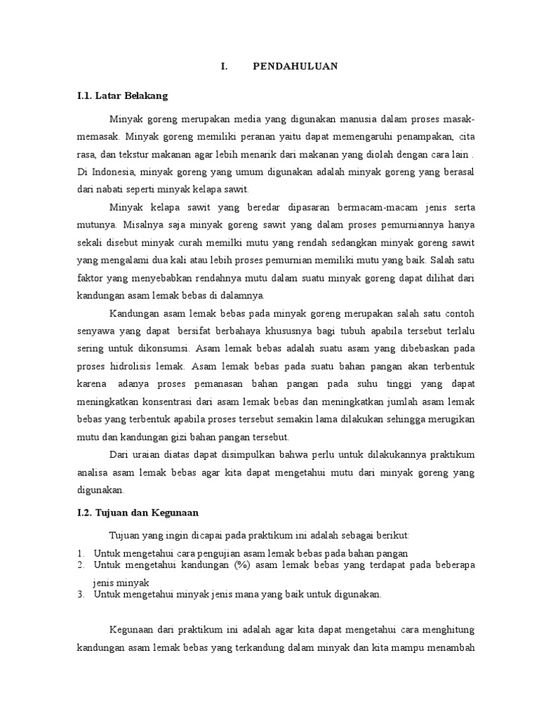 Analisis Asam Lemak Bebas | PDF