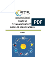 Worksheets Booklet Phys G10