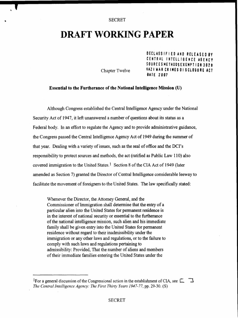 CIA Establishment and Immigration Policies | PDF | Director Of Central ...