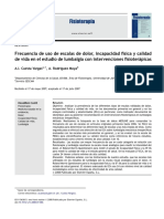 2008-Frecuencia de Uso de Escalas de Dolor, Incapacidad Fisica y Calidad de Vida en El Estudio de Lumbalgia Con Intervenciones Fisioterápicas