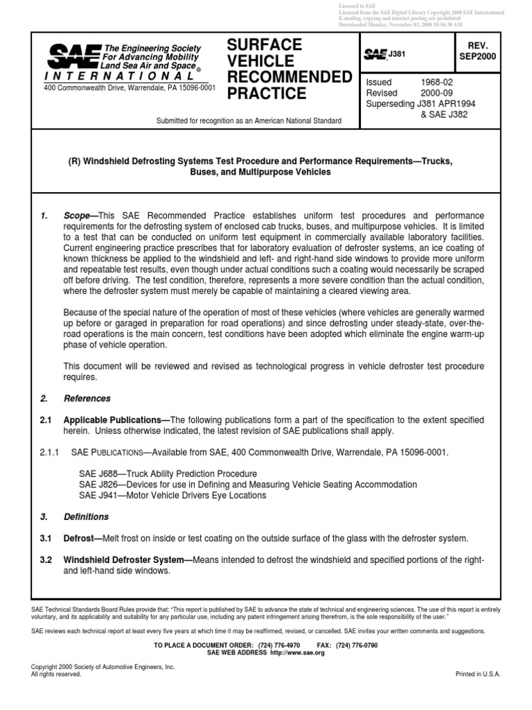 SAE-J381 Test Procedure | PDF | Hvac | Camera