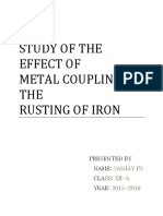 Study of The Effect of Metal Coupling On THE Rusting of Iron