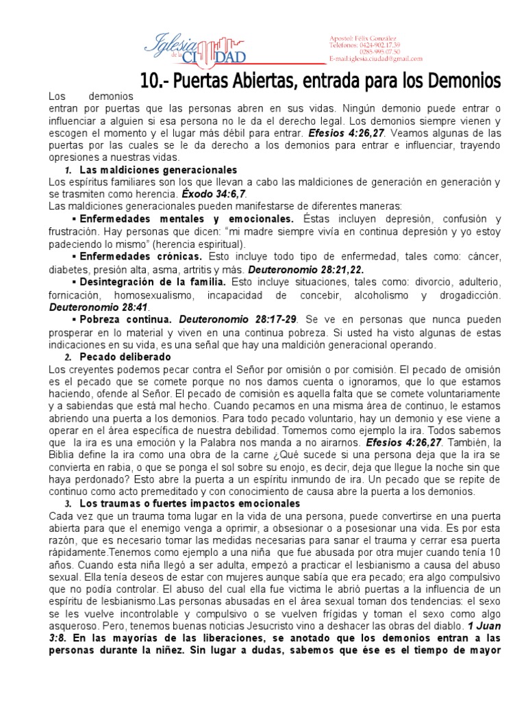 Puertas Abiertas a los Demonios | PDF | Ira | Demonios