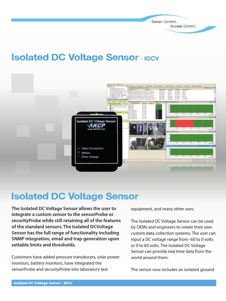 IDCV Isolated DC Voltage Sensor Voltage Sensor