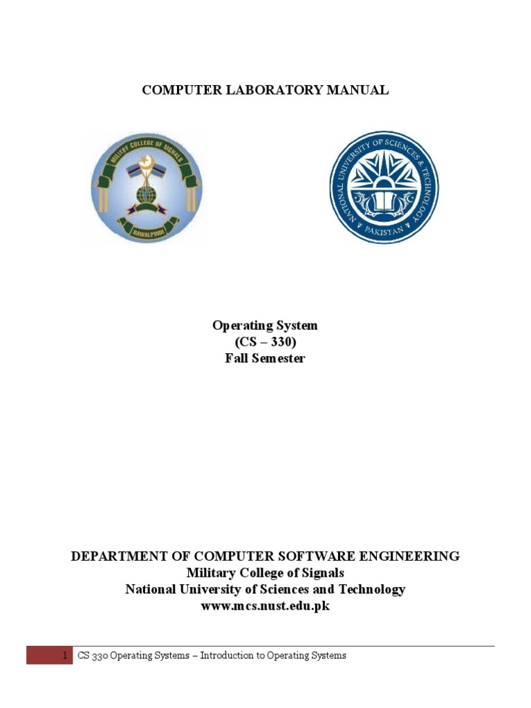 CS 330 Operating Systems Lab Manual Thread Method Programming)