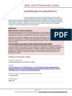 Routine Chest Physiotherapy For Pneumonia in Adults