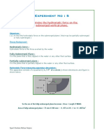 Experiment No: 5: To Determine The Hydrostatic Force On The Submerged Vertical Plane