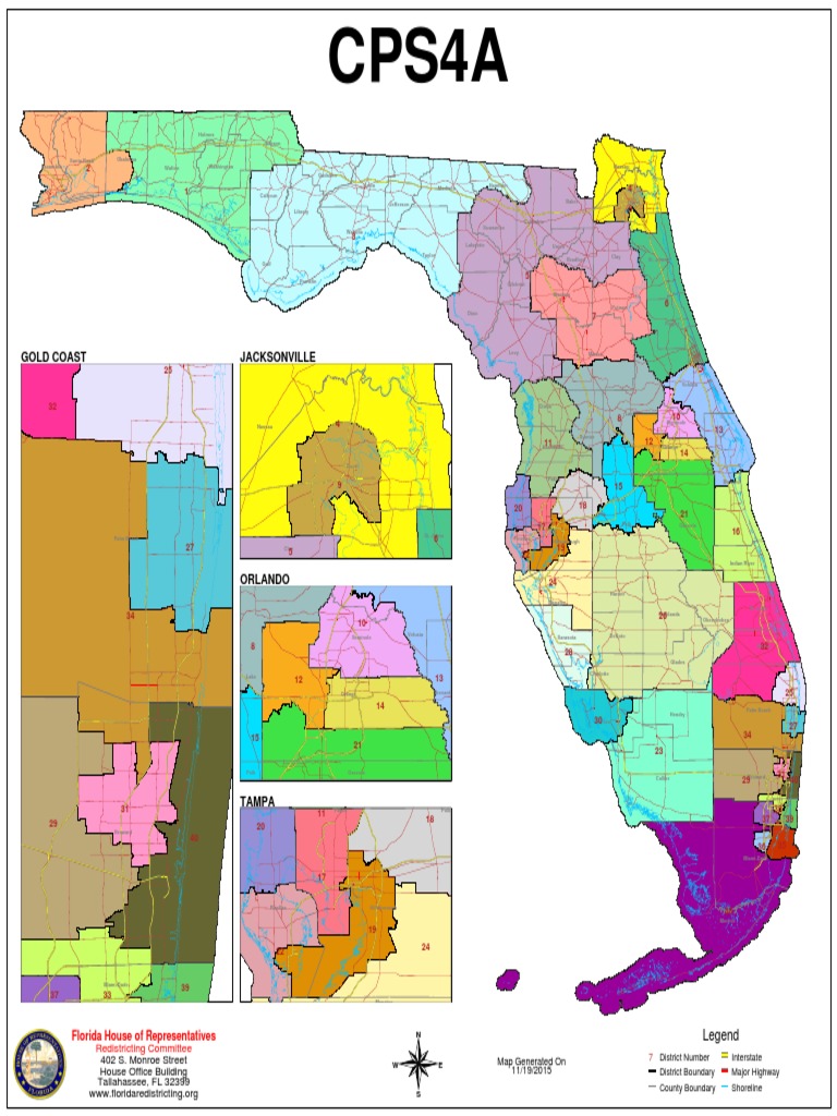 Florida state Senate districts map - CPS4a
