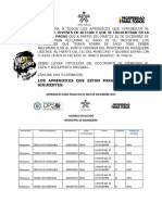 Jovenes en Accion - Aprendices para Pagos en El Mes de Diciembre 2015