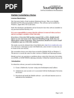 Matlab Installation Notes: License Restrictions