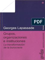 Grupos Organizaciones e Instituciones Lapassade